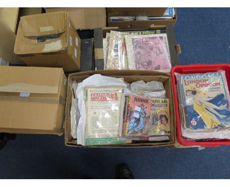 Ephemera. Thirteen boxes of ephemera, including Picture Post, Girls Own, Boys Own, prints, books, Victorian magazines, etc. (