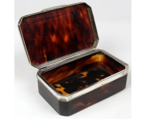 Tortoiseshell and Silver Snuff Box 