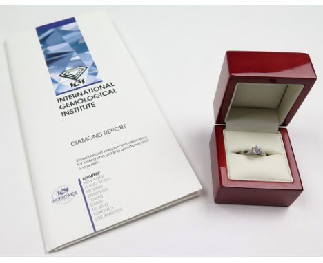 Platinum Ring with Solitaire Diamond and IGI Certificate, Diamond 0.51 ct, Colour D, Clarity VS2, size K weight 4.4 grams 
