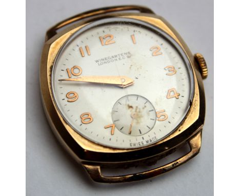 Gents Winegartens Wristwatch, the champagne dial with arabic numerals, subsidiary second dial at 6 o'clock, in a 9ct (hallmar
