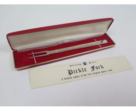 Silver Pickle Fork (boxed) hallmarked for Francis Howard Ltd. Sheffield 1973. Weight 42.6g