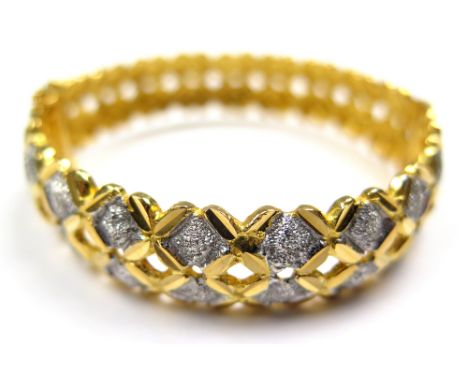 Yellow Metal Bangle marked 916 (tests as 22ct) vendor states purchased Dubai weight 39.1 grams
