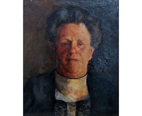 19TH/20TH CENTURY SCHOOL, 'Portrait of a Woman', oil on canvas, 49cm x 41cm, signed and framed. 