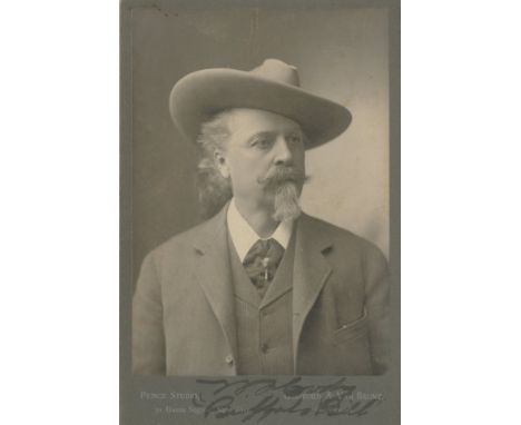 CODY W. F.: (1846-1917) American Showman, known as Buffalo Bill. A very fine vintage signed cabinet photograph of Cody in a f