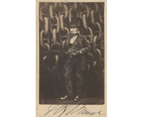 BRUNEL ISAMBARD KINGDOM: (1806-1859) British Engineer. A rare vintage signed carte-de-visite photograph by Brunel, the origin
