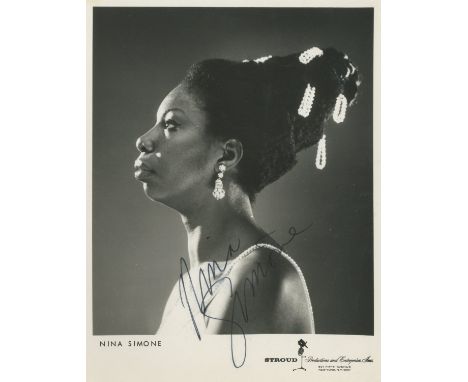 SIMONE NINA: (1933-2003) American Singer. A good signed 8 x 10 photograph of Simone, the publicity portrait issued by Stroud 