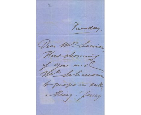 LIND JENNY: (1820-1887) Swedish Opera Singer, known as the Swedish Nightingale. A good A.L.S., Jenny L Goldschmidt, four page