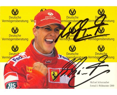 FORMULA ONE:An excellent selection of signed photographs by Formula one racing Drivers, comprising MICHAEL SCHUMACHER (1969- 