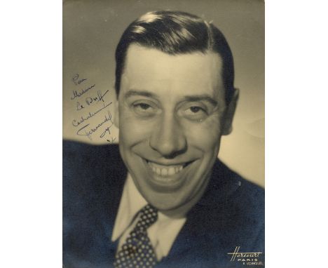 FERNANDEL: (1903-1971) French comedy Actor. A good signed and inscribed 7 x 10 photograph by Fernandel, the Harcourt image fr