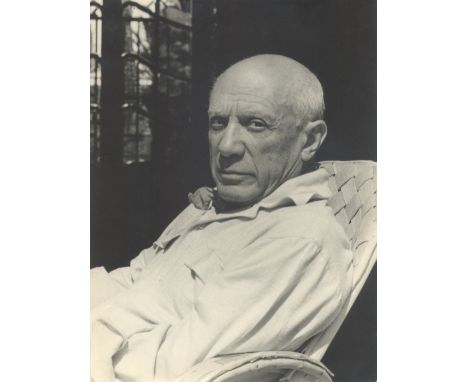 [PICASSO PABLO]: (1881-1973) Spanish Painter. A good and attractive original 7 x 9 photograph of Picasso, unsigned, the unusu