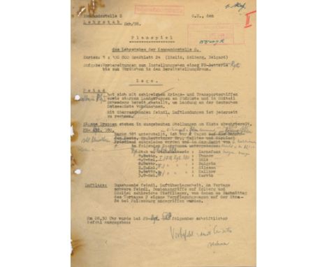 V-2 ROCKET: A small archive or original typed documents (some carbon copies, others mimeographed) relating to Nazi Germany's 