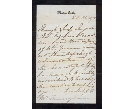 [TENNYSON ALFRED]: (1809-1892) English Poet Laureate. VICTORIA: (1819-1901) Queen of the United Kingdom Great Britain &amp; I