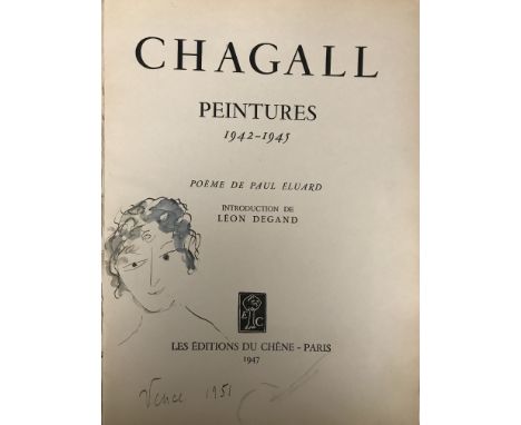 CHAGALL MARC: (1887-1985) Russian-born French Artist. Book signed and inscribed, being a folio paperback edition of Chagall P