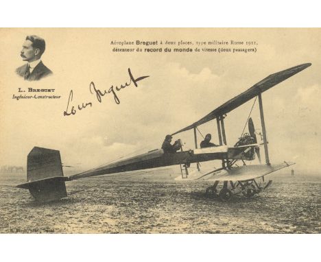 BREGUET LOUIS: (1880-1955) French Aviator and Pioneer Aircraft Designer. Vintage signed postcard photograph `Louis Breguet´, 