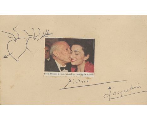 PICASSO PABLO: (1881-1973) Spanish Painter, a co-founder of the Cubist movement. An excellent and unusual signed collage with