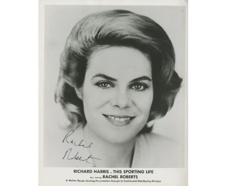 ROBERTS RACHEL: (1927-1980) Welsh Actress, an Academy Award nominee. Scarce signed 8 x 10 photograph, a publicity portrait of