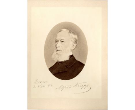 KRUPP ALFRED: (1812-1887) German Industrialist, noted for his development and worldwide sale of cast-steel cannon and other a