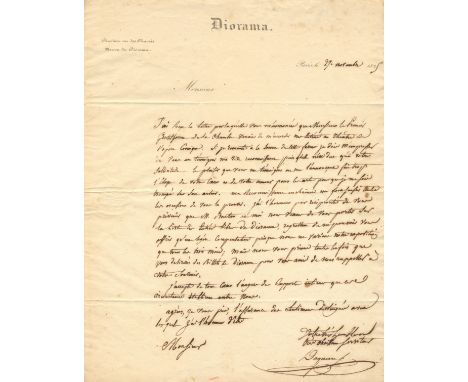DAGUERRE LOUIS: (1787-1851) French Artist and Photographer. One of the fathers of photography who created the daguerreotype p