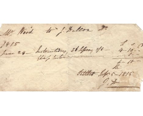 DALTON JOHN: (1766-1844) English Chemist, Physicist &amp; Meteorologist, known for his pioneering work in the development of 