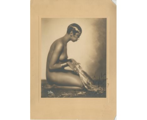 BAKER JOSEPHINE: (1906-1975) African-American Dancer and Singer. An exceptional vintage signed and inscribed sepia 8.5 x 11.5