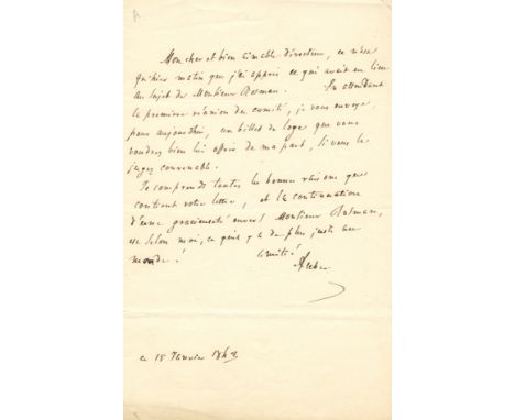 FRENCH COMPOSERS: A good selection of three A.Ls.S., by French Composers, comprising LEO DELIBES (1836-1891) A.L.S., Léo Deli