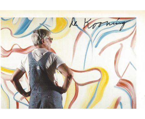 DE KOONING WILLEM: (1904-1997) Dutch-American Abstract Expressionist Artist. Signed colour 6 x 4 postcard photograph of the a