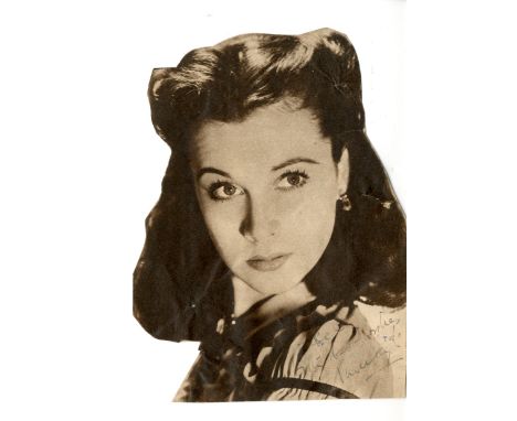 LEIGH VIVIEN: (1913-1967) English Actress, Academy Award winner. A vintage signed and inscribed neatly irregularly trimmed (a