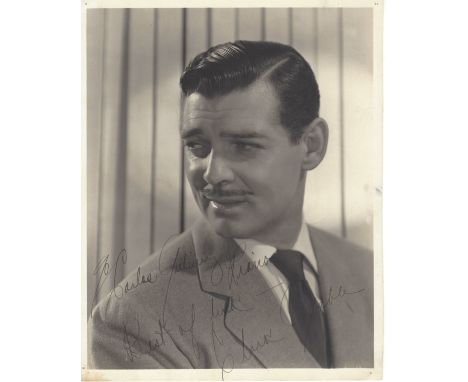 GABLE CLARK: (1901-1960) American Actor, Academy Award winner. Vintage signed and inscribed 8 x 10 photograph of Gable in a h