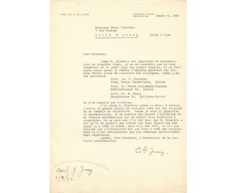 Jung on Einstein´s Theory of Relativity and belief in God  JUNG CARL: (1875-1961) Swiss Psychiatrist and Psychotherapist who 