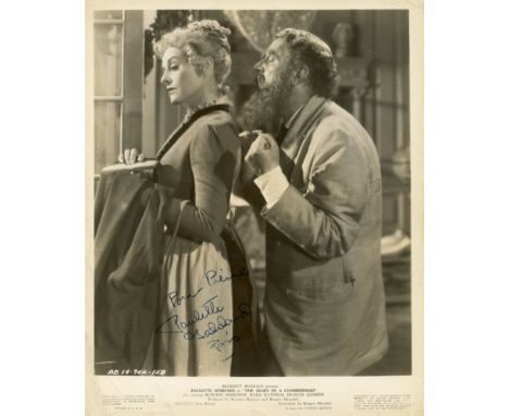 CHAPLIN´S LEADING ROLES: A good selection of three vintage signed photographs by film Actors and Actresses having performed a