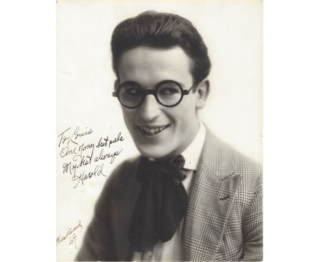 LLOYD HAROLD: (1893-1971) American Film Comedian, Academy Award winner. A good vintage signed 7.5 x 9.5 photograph of Lloyd i