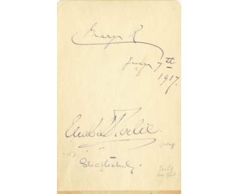 MARY OF TECK: (1867-1953) Queen Consort of the United Kingdom 1910-36, wife of King George V. Vintage ink signature ('Mary R'