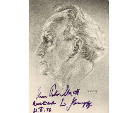 KEMPFF WILHELM: (1895-1991) German Pianist. A good signed and inscribed postcard photograph by Kempff, the image showing a pa