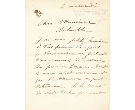 `Regarding the Bonaparte´s portrait painted by Gros, I will try to send it to you as soon as possible..´  GRAND DUKE NICHOLAS