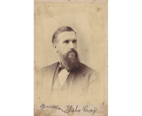 AMERICAN INVENTORS: Elisha Gray (1835-1901) American Electrical Engineer, remembered for his development of a telephone proto