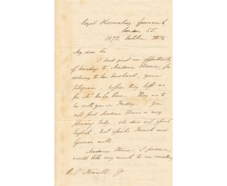 'You will find Madame Struve a very pleasing lady’  AIRY GEORGE: (1801-1892) English Mathematician & Astronomer who served as