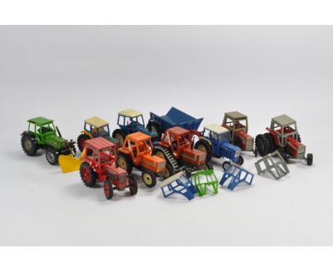 A Group of Britains Farm Tractor Models and others including Massey, Ford, Volvo, Fiat, Deutz etc. Conditions vary from Fair 