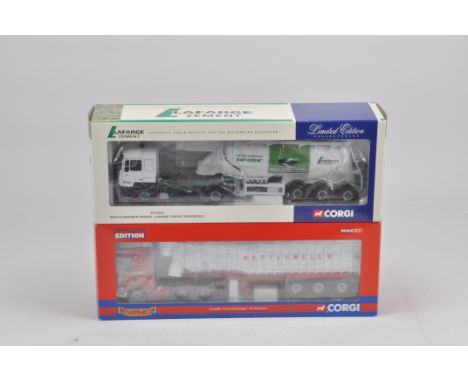 A duo of Corgi 1/50 scale Commercial Trucks including Lafarge Cement and Kettlewell Tipper. Mint in Excellent Boxes. (2)