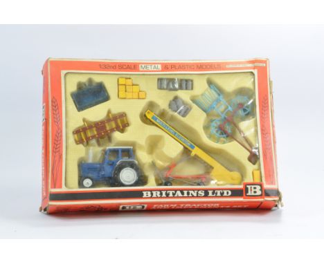 Britains Farm Tractor &amp; Implement set. No. 9590. Includes Ford 6600. Complete. Contents Very Good to Excellent in Fair Bo