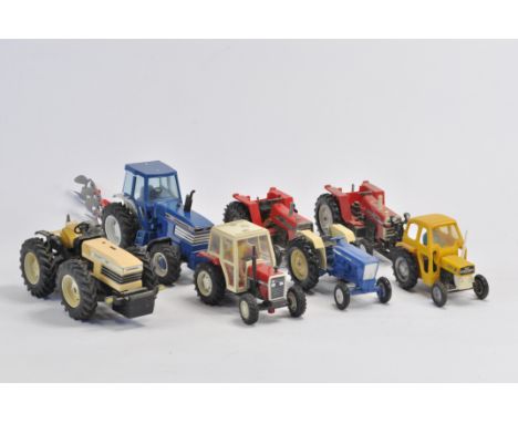 Britains Farm group including various tractor models. County. MF135 and others. Fair. (8)