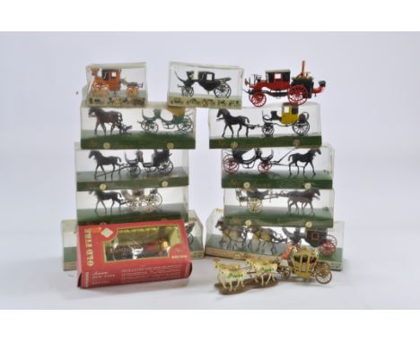 Group of 1/43 Scale Brumm Horse and Carriage Sets. Generally Very Good to Excellent. (13)