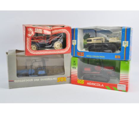 A Selection of 1/24 Scale ROS Tractor Models including SAME Galaxy, Lamborghini Crawler, Landini Crawler plus Massey Ferguson