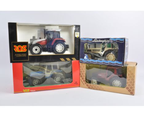 A Selection of 1/24 Scale ROS Tractor Models including Lamborghini, Steyr Landini and Fiat. Generally Very Good to Excellent 