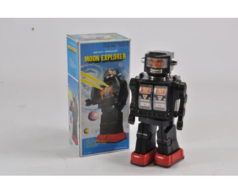 Made in Hong Kong. Moon Explorer Robot. Copy of earlier issues by AHI. Untested but Excellent in Very Good Box. 