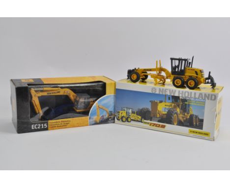 Duo of 1/50 scale Brazillian Made Construction Models including EC215 Excavator and RG170.B Grader (some slight damage). Gene