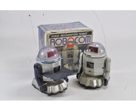 Duo of Tandy Robocom Robot Figures including Robie Variation. Untested. (2)