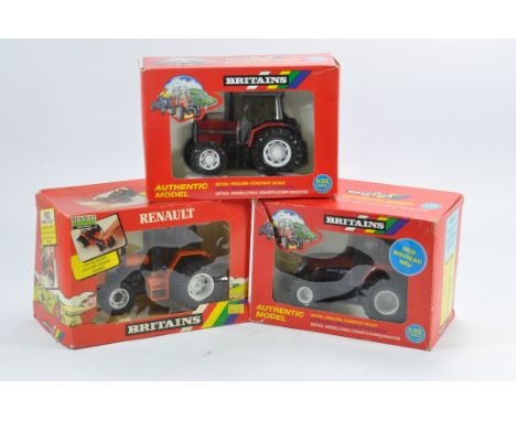 Britains Farm Tractor Selection including MF6180, Renault with Duals plus New Holland Fiat M160 on Flotation Tyres. All Excel