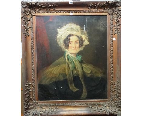 English School (19th century), Portrait of a lady; Portrait of a gentleman, a pair, oil on canvas, each 74cm x 62cm.(2). Prov