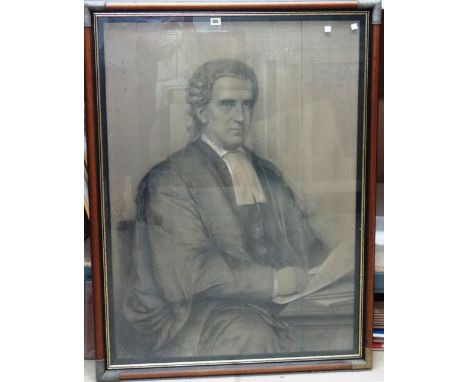 Francois Verheyden (1806-1889), Portrait of Charles Arthur Russell, Baron Russell of Killowen, charcoal heightened with white
