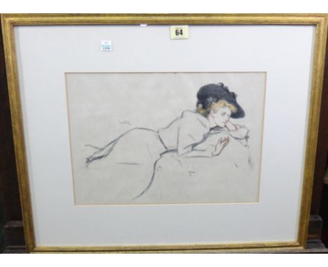 Will R** (early 20th century), Reclining lady, colour lithograph, 26cm x 36cm.; together with a print of a lady after Matisse